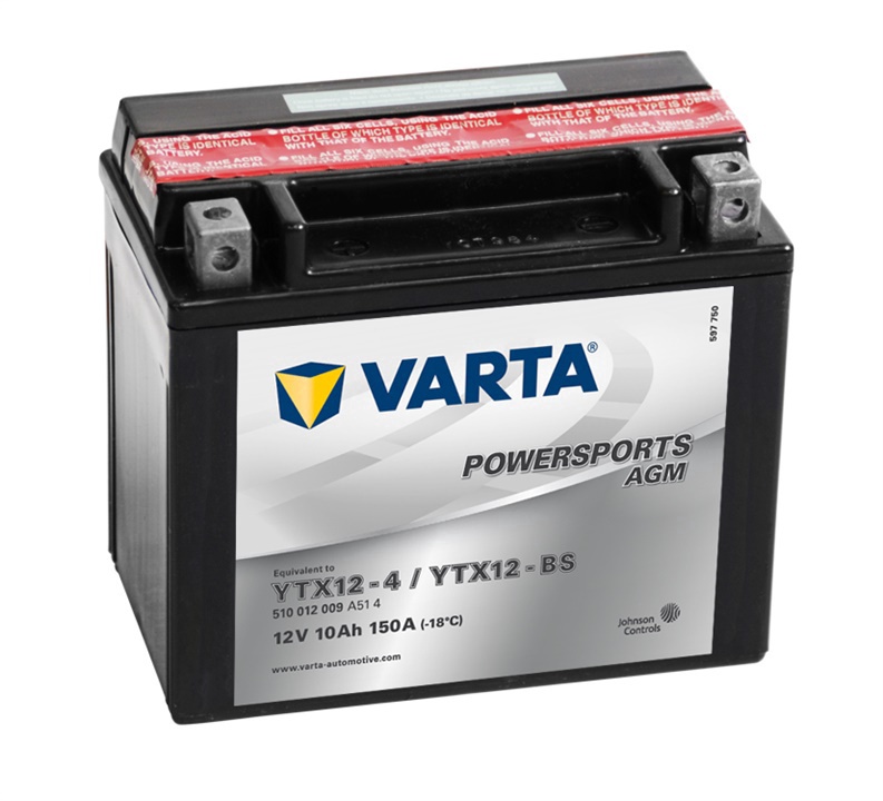 Akumuliatorius Varta Powersports AGM YTX14-4 / YTX14-BS, 12 V, 12 Ah, 200 A