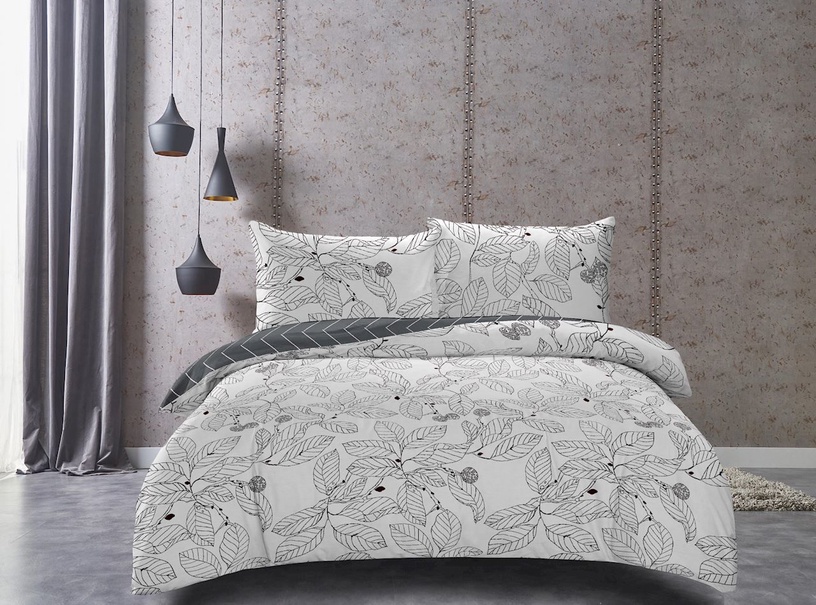 Комплект постельного белья DecoKing Coloring, белый/черный/серый, 200x220 cm