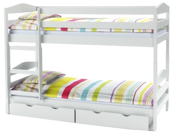 Divstāvīga gulta Halmar Sam, balta, 87 x 144 cm