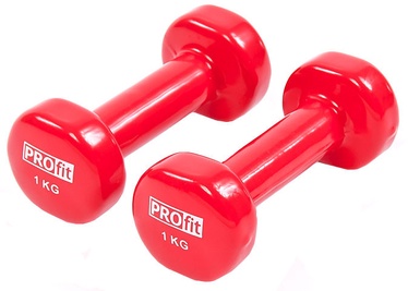 Profit Vinyl Dumbbells 2x1kg Red
