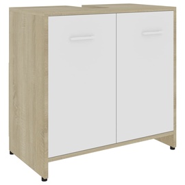 Vannitoakapp VLX 802575, valge/tamm, 33 x 60 cm x 58 cm