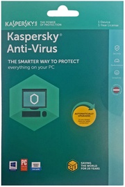 Tarkvara Kaspersky Antivirus Base 2018 1-PC 1Y