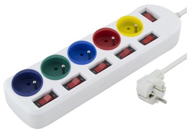 Esperanza Separate Switch Power Cord White 1.5 m