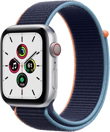 Išmanusis laikrodis Apple Watch SE GPS LTE + Cellular, 44mm Aluminum Deep Navy Sport Loop, sidabro