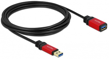 Кабель Delock USB 3.0 A male, USB 3.0 A female, 3 м, черный/красный