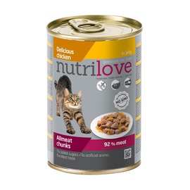 Konservuotas ėdalas katėms Nutrilove Allmeat Chunks, su vištiena, 400 gr