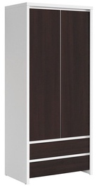 Black Red White Kaspian Wardrobe 90x200cm White&Wenge