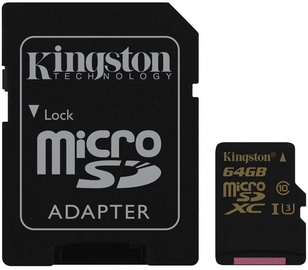 Kingston SDCG Series 64GB microSDXC UHS-I Class U3 + SD Adapter
