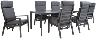Āra mēbeļu komplekts Home4you, pelēks, 6 sēdvietas