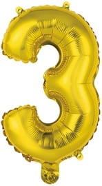 Folijas balons figūriņa/cipars 3, zelta