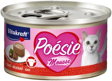 Mitrā kaķu barība Vitakraft Poesie Mousse, liellopa gaļa, 0.085 kg