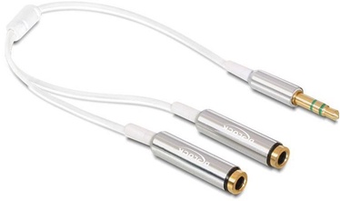 Delock Cable 3.5mm / 2 x 3.5mm White 0.25m