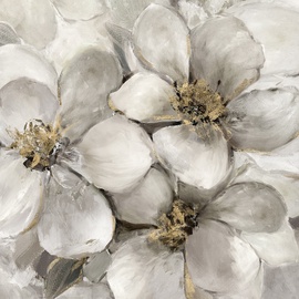 Home4you Oil Painting 76x76cm Three Flowers