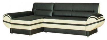 Bodzio Livonia Left Corner Folding Sofa Eco Leather Black/Pearl White