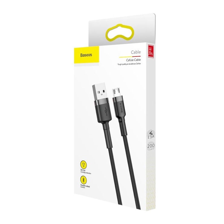 Vads Baseus, Micro USB/USB 2.0 Type A, 0.2 m, melna