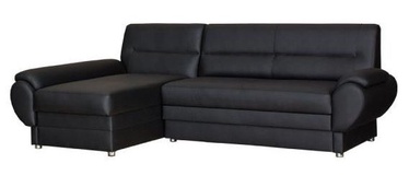 Bodzio Livonia Left Corner Folding Sofa Eco Leather Black