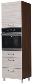 Krāsns skapis Bodzio Ola High Rise 60 Right Nut/Latte, 600x590x2070 mm