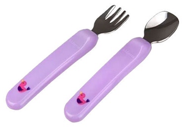 Kidsme Feeding Spoon & Fork Set Lavander