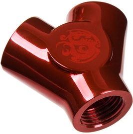 Bitspower Deep Blood Red Y-Block With Triple IG1/4"