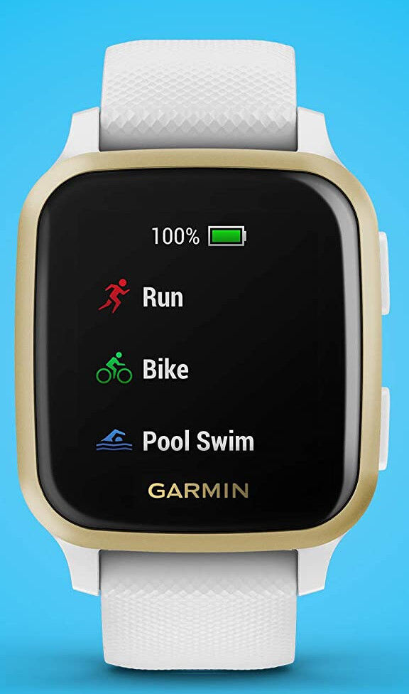 Išmanusis laikrodis Garmin Venu Sq Shadow Grey, aukso/balta - Senukai.lt