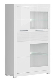 Black Red White REG1D1W LED Glass Door Cabinet Gloss White
