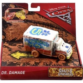 Bērnu rotaļu mašīnīte Mattel Cars 3 Crazy Crashers Dr Damage 45226, balta
