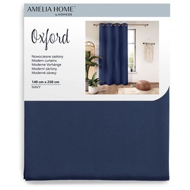 Ночные шторы AmeliaHome Oxford Eyelets, синий, 1400 мм x 2500 мм