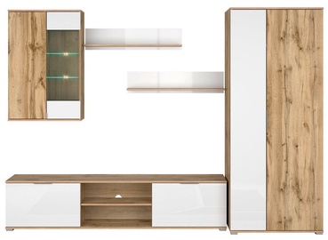 Black Red White Zele Wall Unit White/Brown