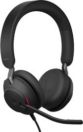 Laidinės ausinės Jabra Evolve2 40 USB-A UC Stereo, juoda