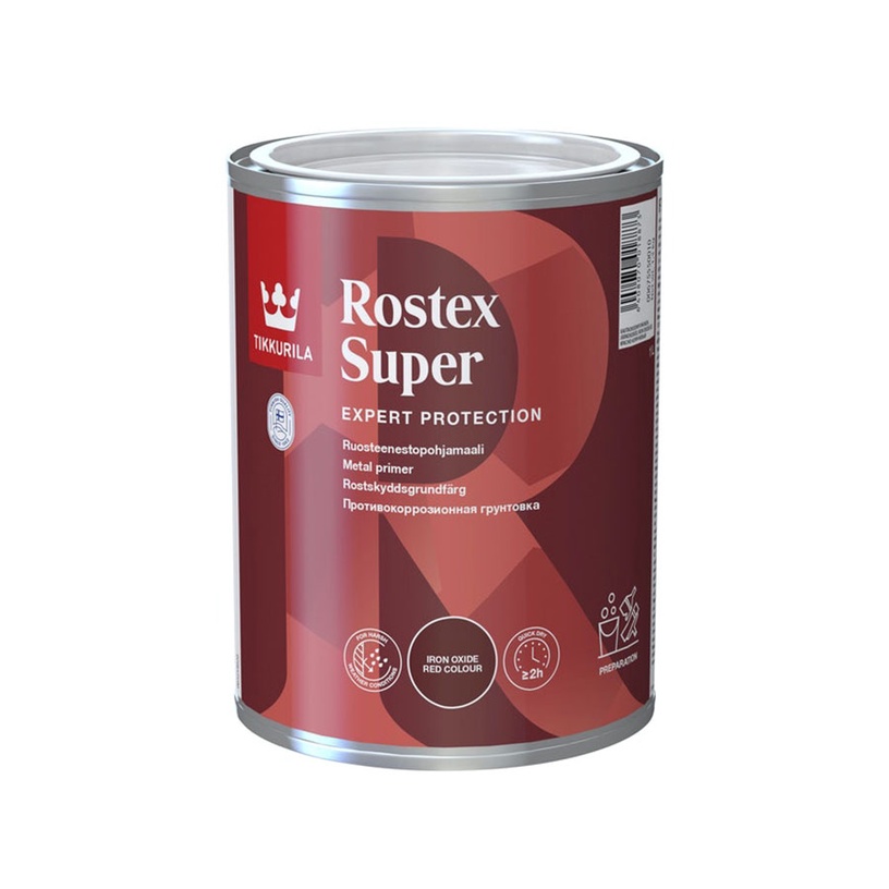 Krunt, universaalsed/korrosioonivastane metallkonstruktsioonidele Tikkurila Primer Rostex Super, matt, 1 l, rostex super bordoo 1l