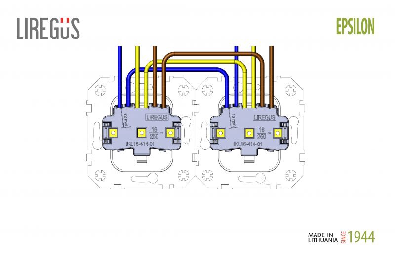 Kištukinis lizdas Liregus Epsilon IKL16-014/414-01, su įžeminimu, balta