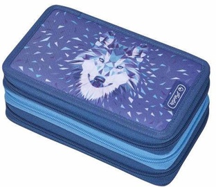 Herlitz 3 Side Pencil Case Wolf Blue