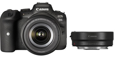 Süsteemne fotoaparaat Canon EOS R6 + RF 24-105mm F4-7.1 IS STM + Mount Adapter EF-EOS R Black