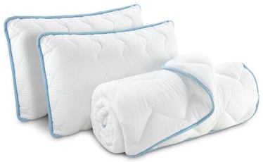 Пуховое одеяло Dormeo Siena, 200 см x 200 см, синий/белый