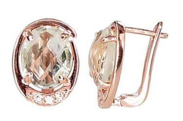 Diamond Sky Gold Earrings Royal Amethyst