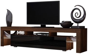 TV staliukas Pro Meble Milano 200 With Light Walnut/Black, 2000x350x450 mm