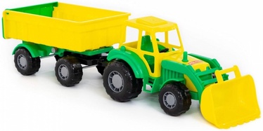 Rotaļu traktors Wader-Polesie Master Trailer & Shovel 35264, dzeltena/zaļa