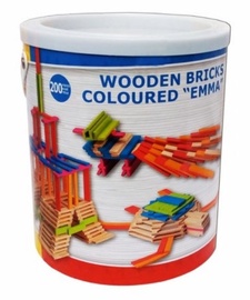 Klucīši Woodyland Wooden Bricks Coloured Emma 95004, 200 gab.