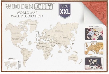 Wooden City Puzzle World Map XXL Red 110pcs