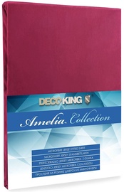 Простыня DecoKing Amelia, вишневый, 160x200 см, на резинке