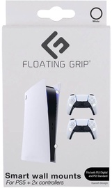 Floating Grip PS5 Wall Mount + 2 Controller Wall Mounts White