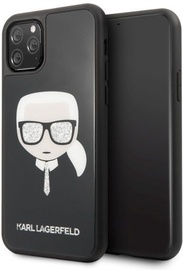 Karl Lagerfeld Iconic Glitter Karl's Head Back Case For Apple iPhone 11 Pro Black