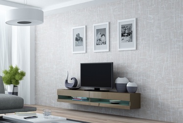 TV staliukas Cama Meble Vigo New 180 Latte/Latte Gloss, 1800x300x400 mm