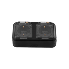 Розетка Okko Vika PA16-303, IP54, прозрачный/черный