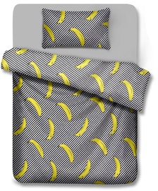 Gultas veļas komplekts AmeliaHome Basic, balta/melna/dzeltena, 135x200/80x80 cm