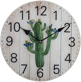 Home4you Wall Clock Nature D30cm Cactus 83783