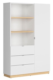 Black Red White Denton Bookshelf 120cm Oak/White