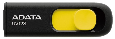 USB atmintinė ADATA DashDrive UV128 Black/Yellow, USB 3.0, 64 GB