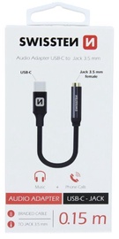 Juhe Swissten USB-C to 3.5mm Audio Adapter 15cm Black