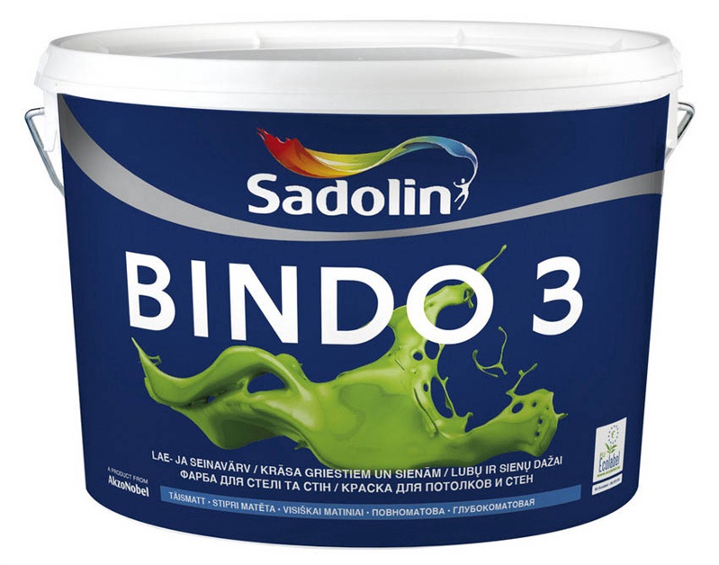 Krāsa Sadolin Bindo 3, balta, 10 l